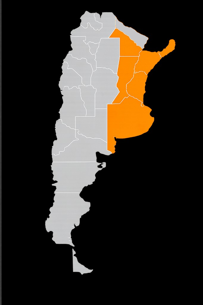Mapa de Argentina — provincias con cobertura de La Timba